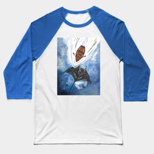 Cosmic Manta Ray Baseball T-Shirt